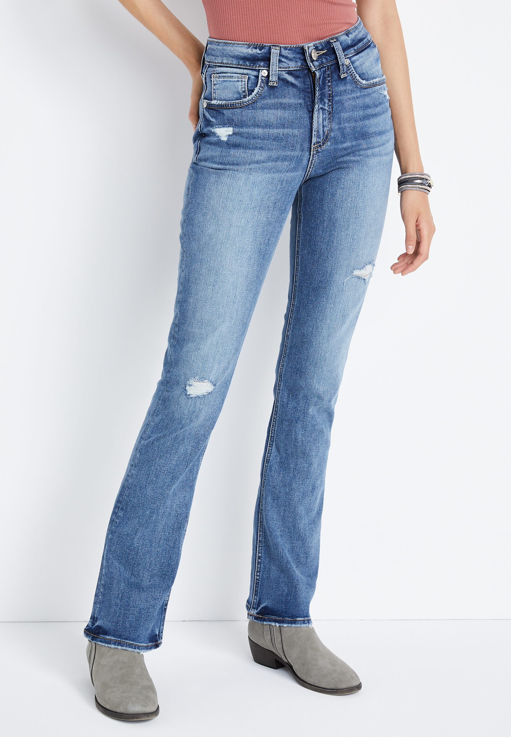 avery slim boot silver jeans