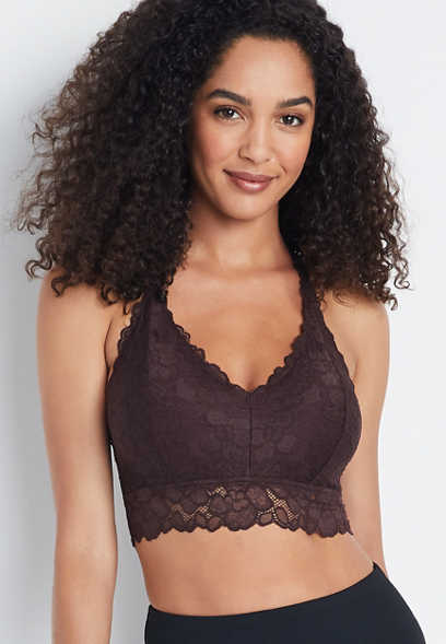 Vintage Lace Maple Brown Triangle Back Bralette