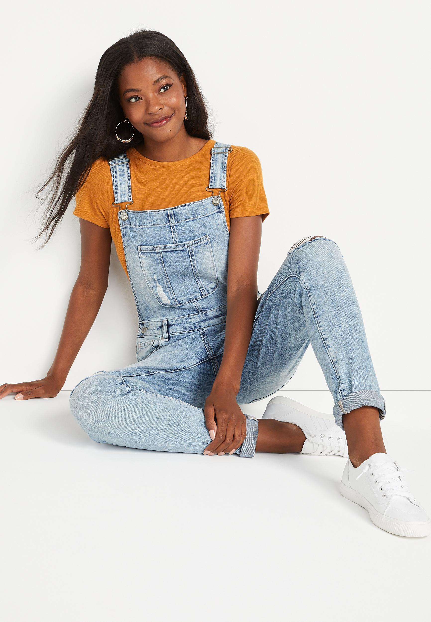 m jeans by maurices&trade; Boyfriend Ripped Pant Overall, , large
