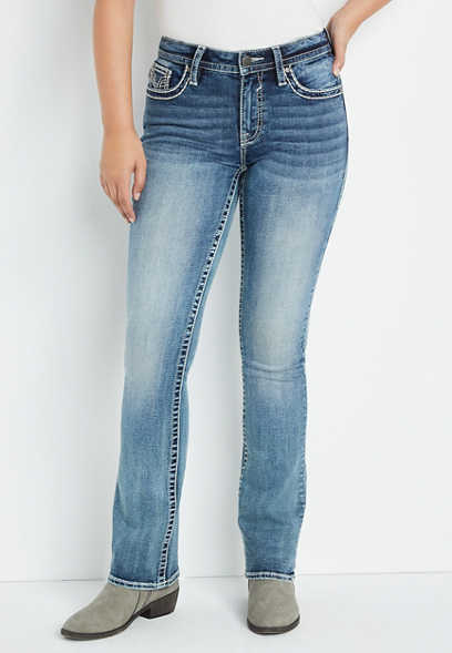 Vigoss® Slim Boot Mid Rise Flap Pocket Jean