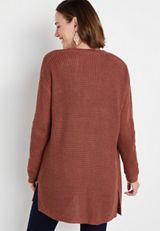 Brown Waffle Knit Cardigan, C5436, small