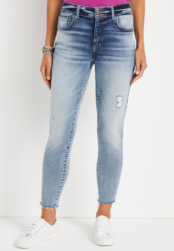 m jeans by maurices™ Vintage Tapered Super High Rise Frayed Hem Jean ...