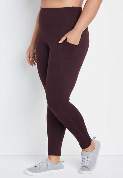 Plus Size Ultra High Rise Brown Pocket Luxe Legging