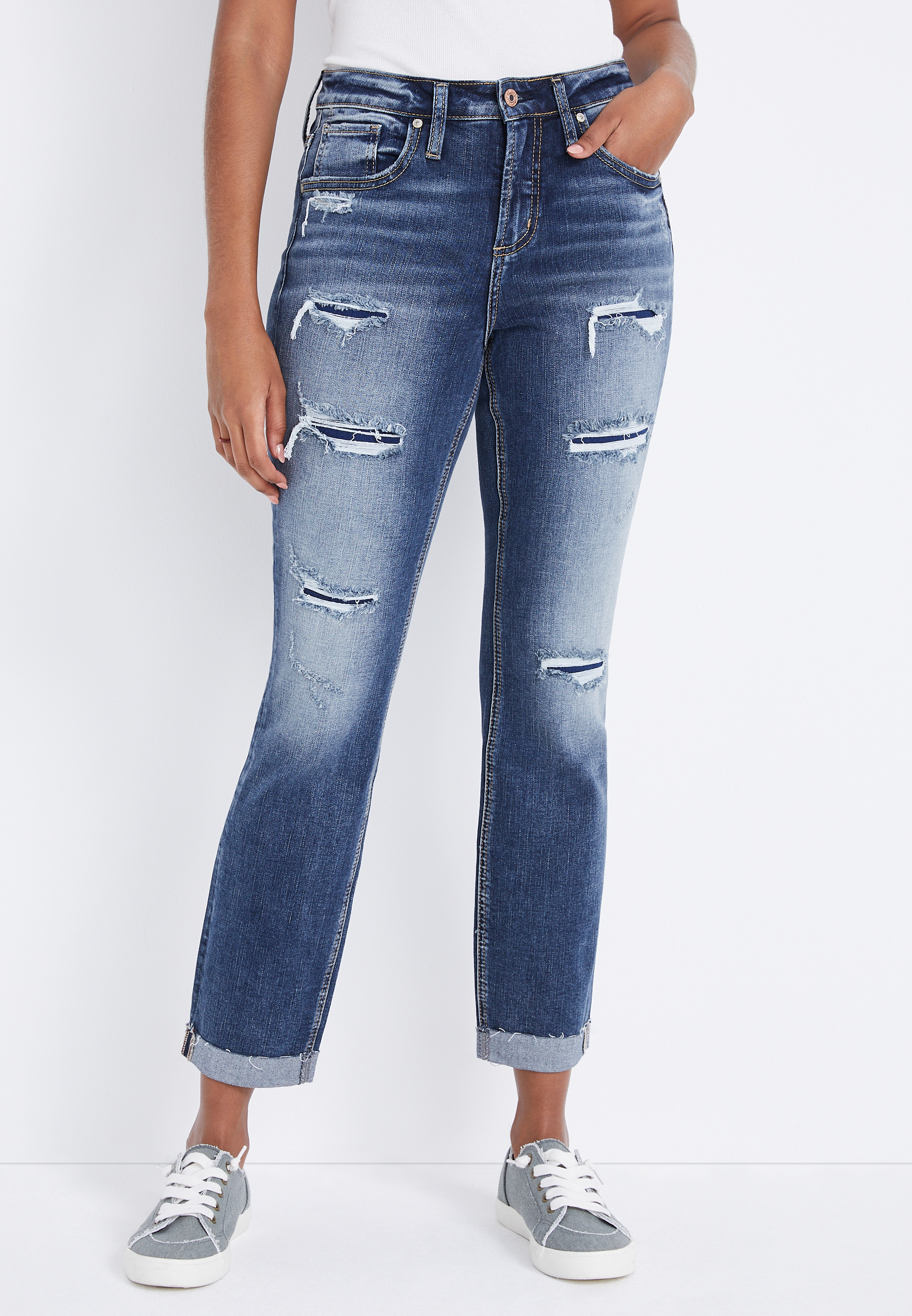 Silver Jeans Co.® Beau Boyfriend Mid Rise Ripped Jean | maurices