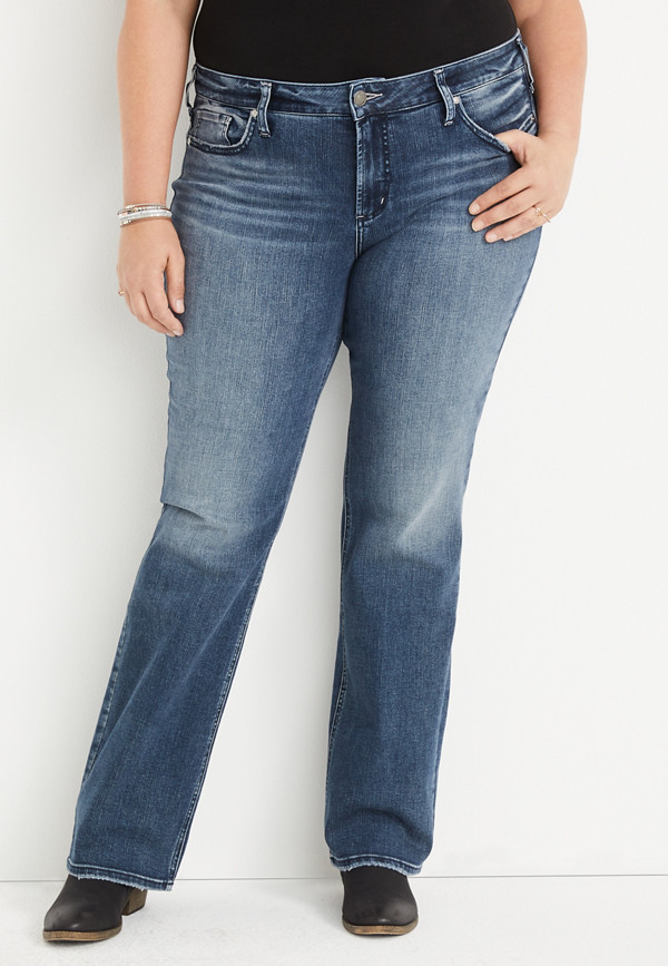 Plus Size Silver Jeans Co.® Elyse Slim Boot Curvy Mid Rise Jean | maurices