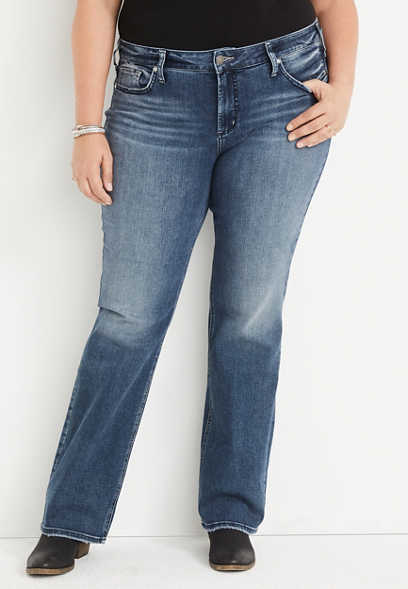 Plus Size Silver Jeans Co.® Elyse Slim Boot Curvy Mid Rise Jean