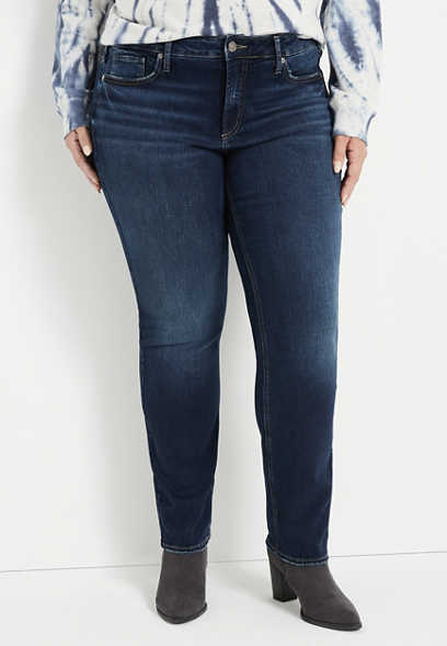 Plus Size Silver Jeans Co.® Suki Straight Curvy Mid Rise Jean