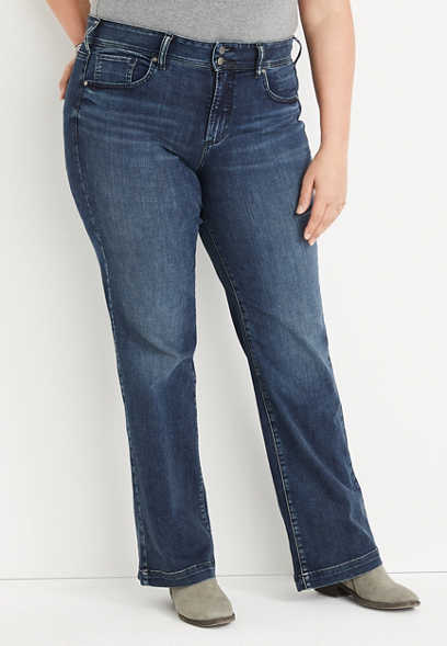 Plus Size Silver Jeans Co.® Avery Wide Leg Curvy High Rise Double Button Jean