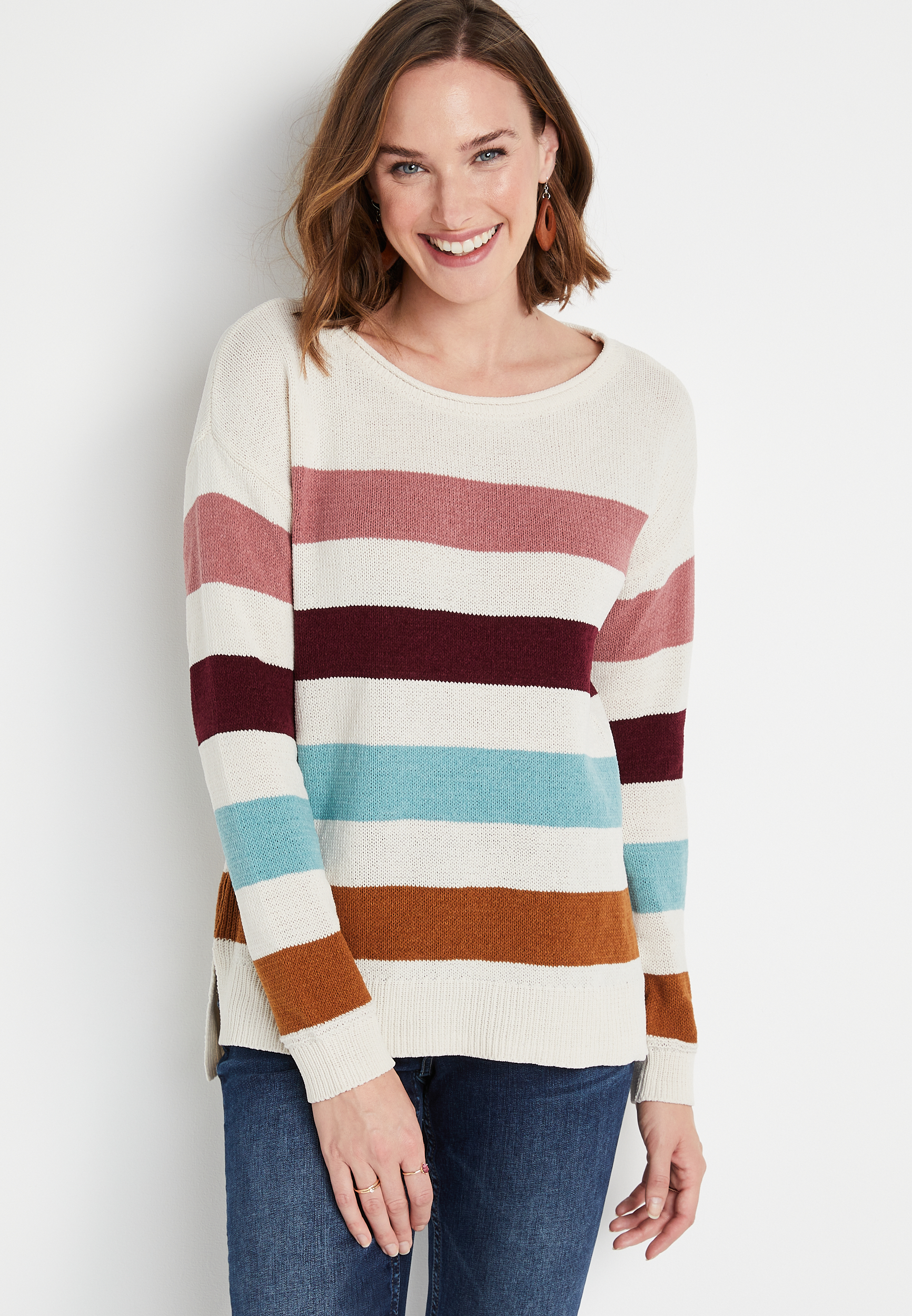 Colorblock Matte Chenille Sweater | maurices