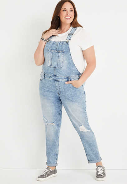Plus Size m jeans by maurices™ Boyfriend Ripped Pant Overall