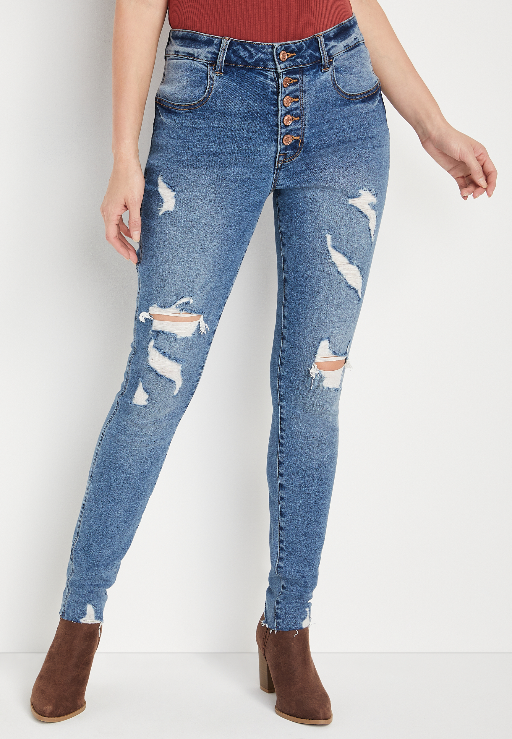 m jeans by maurices™ Vintage High Rise Ripped Jegging maurices