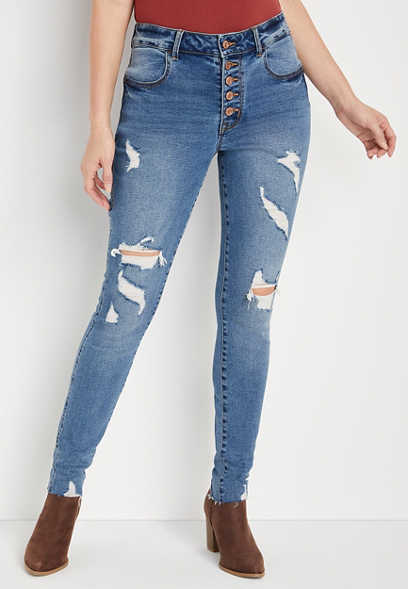 m jeans by maurices™ Vintage High Rise Ripped Jegging