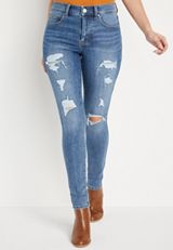 m jeans by maurices&trade; Everflex&trade; Super Skinny High Rise Ripped Jean, C3337, small