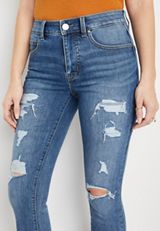 m jeans by maurices&trade; Everflex&trade; Super Skinny High Rise Ripped Jean, C3337, small