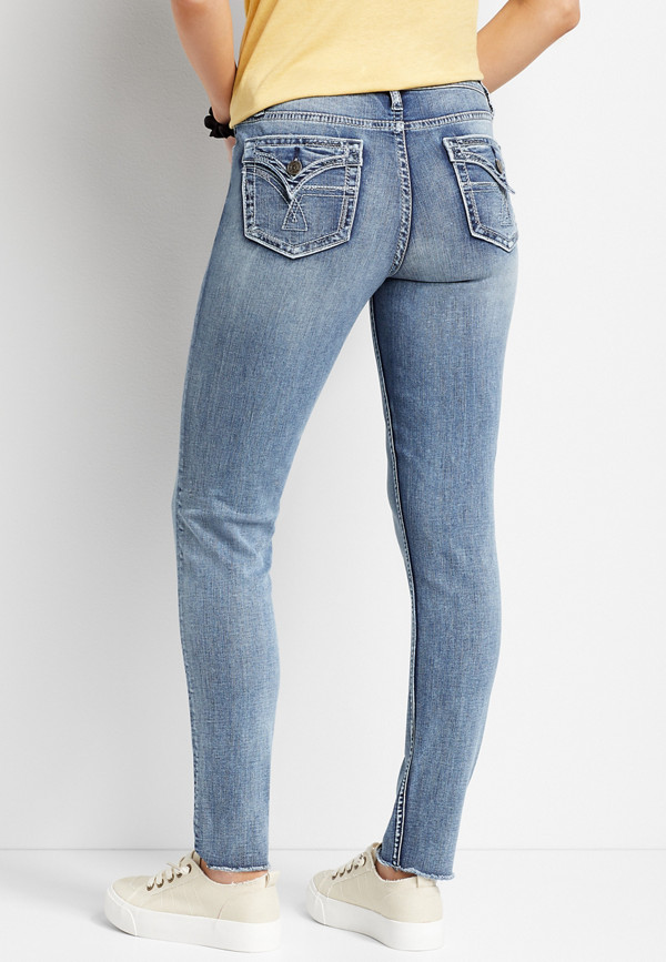 Vigoss® Medium Faux Flap Pocket Skinny Jean | maurices