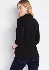 Versa Black Open Front Blazer, , small