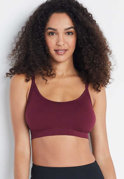 Soft Stretch Red Open Lace Back Seamless Bralette