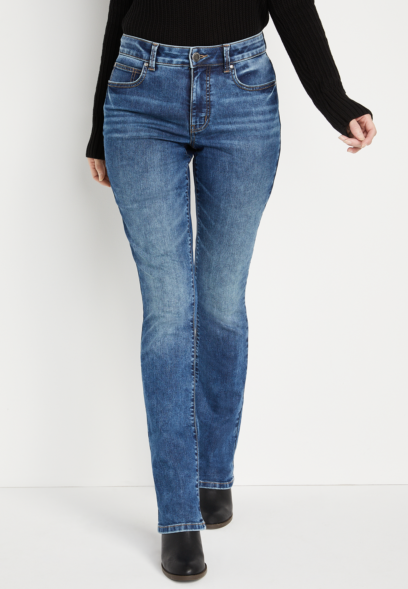 slim high rise jeans