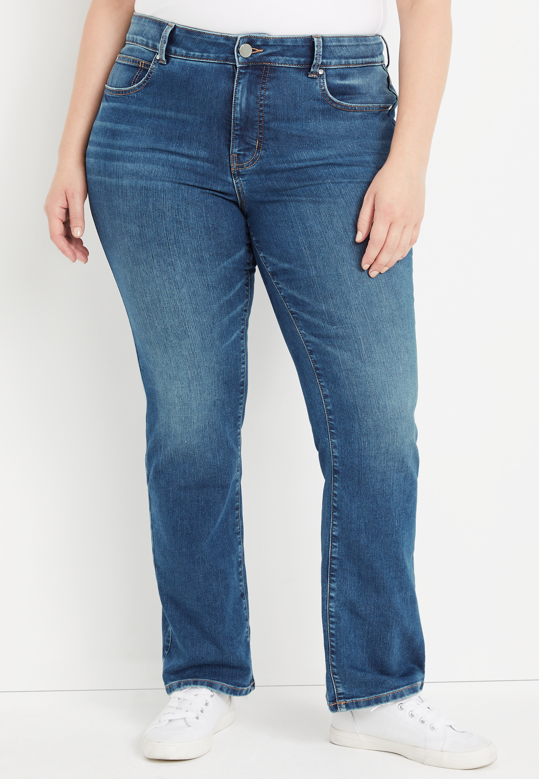 Plus Size m jeans by maurices™ Everflex™ Slim Boot Curvy High Rise Jean ...