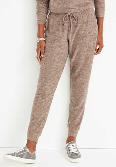 Lakeside Heather Brown Cozy Jogger Pant