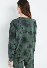 Green Tie Dye Sweatshirt, OLIVE COMBO, small