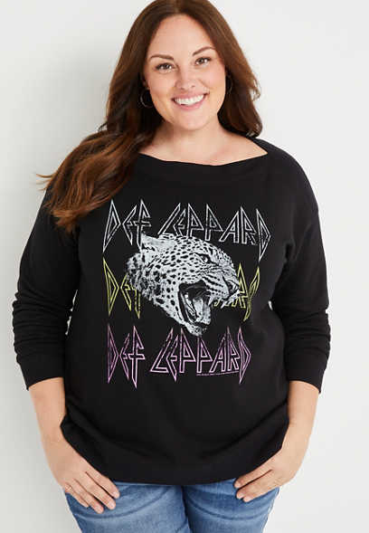 Plus Size Def Leppard Graphic Sweatshirt