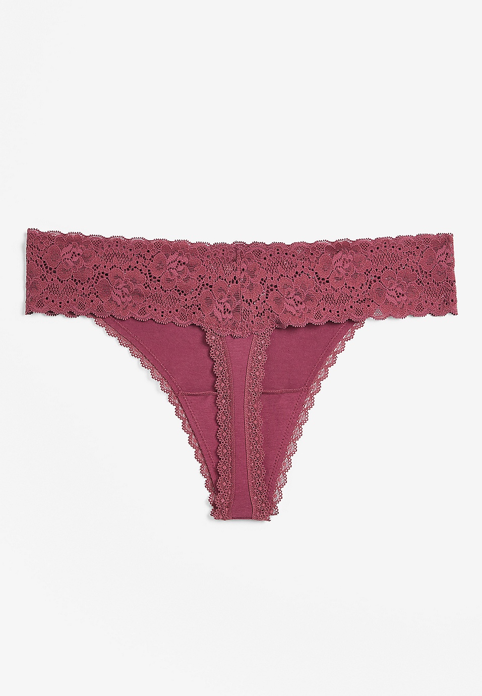 Cotton Wide-Side Thong Updated Lace