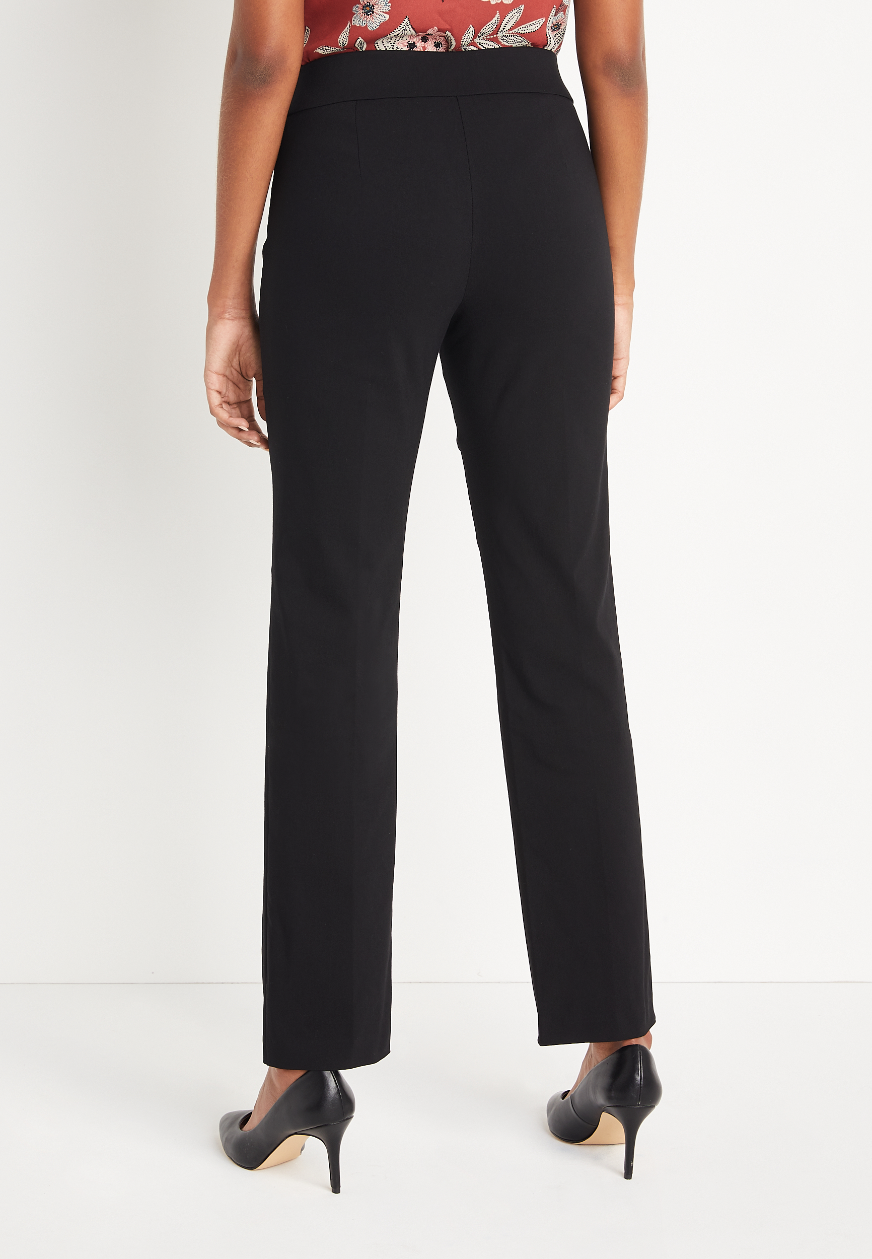 Black Bengaline Straight Leg Pant, C106, large