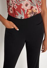 Black Bengaline Straight Leg Pant, C106, small