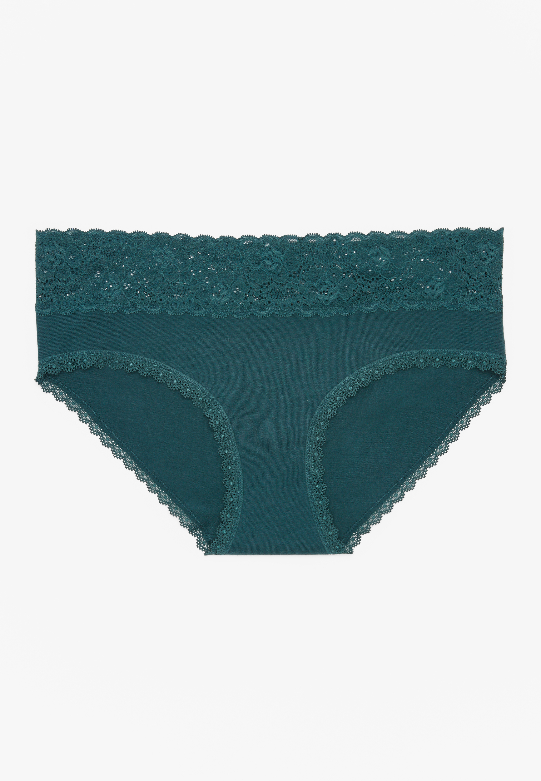Simply Comfy Wide Lace Trim Cotton Hipster Panty | maurices