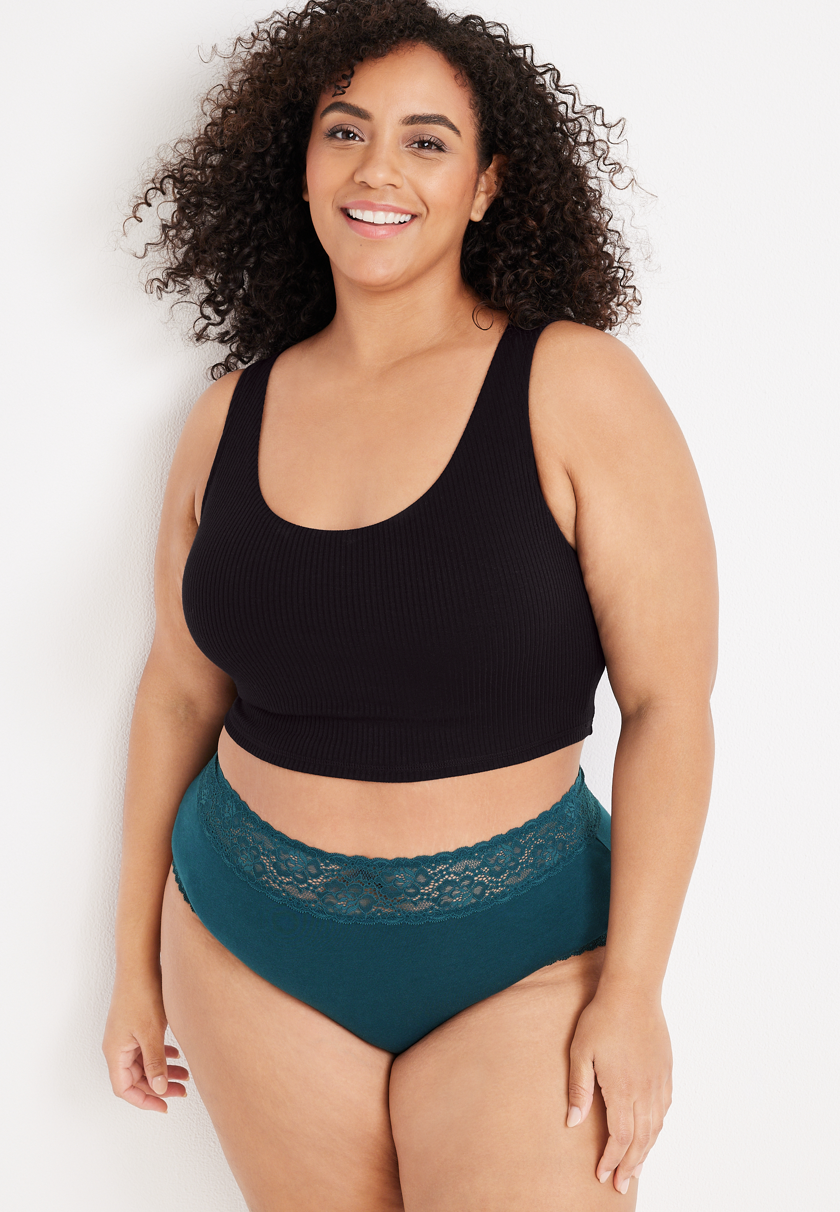 Simply Comfy Wide Lace Trim Cotton Hipster Panty, C6352, large