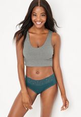 Simply Comfy Wide Lace Trim Cotton Hipster Panty, C6352, small