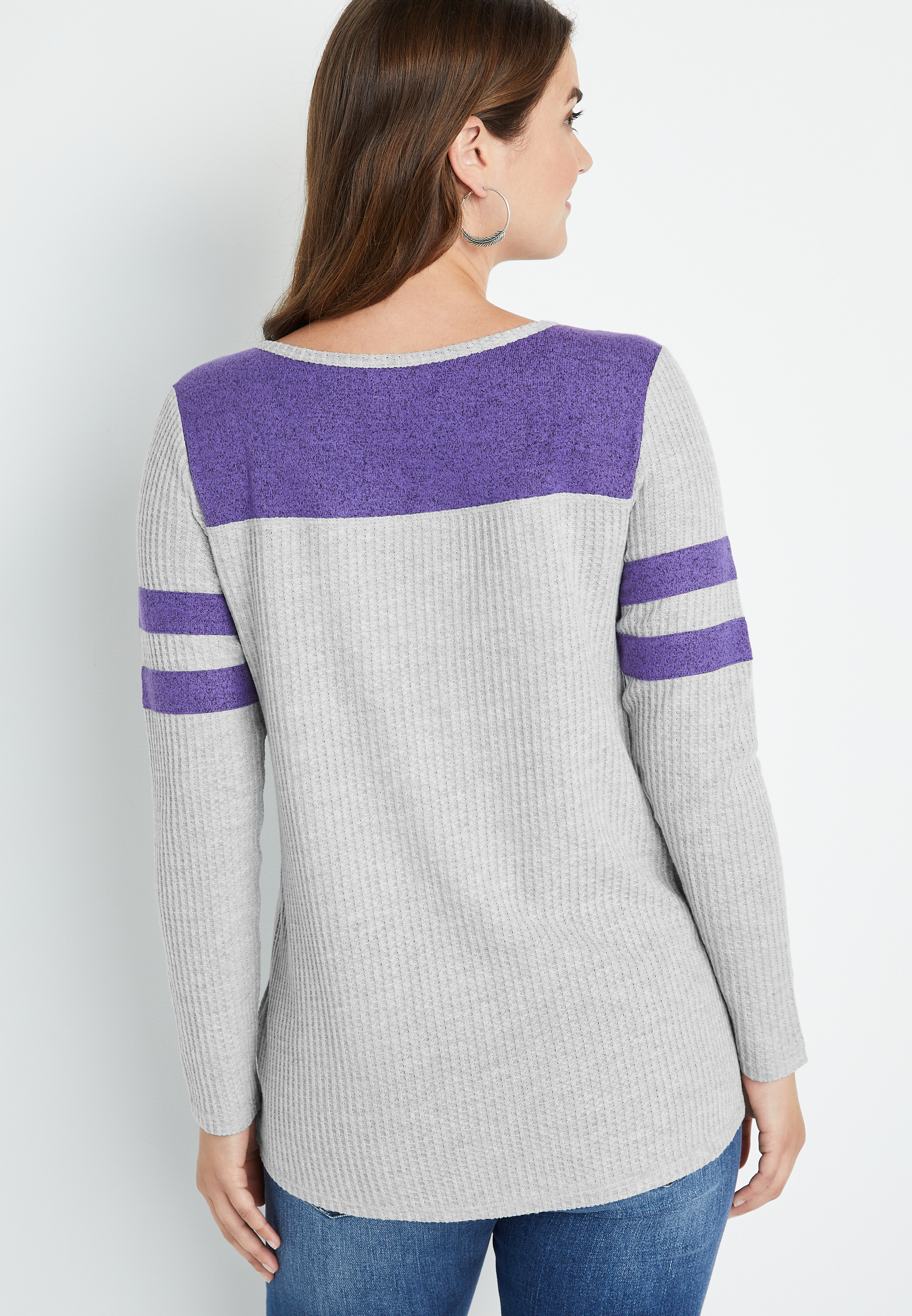 Cozy Tunic Henley Tee, , large