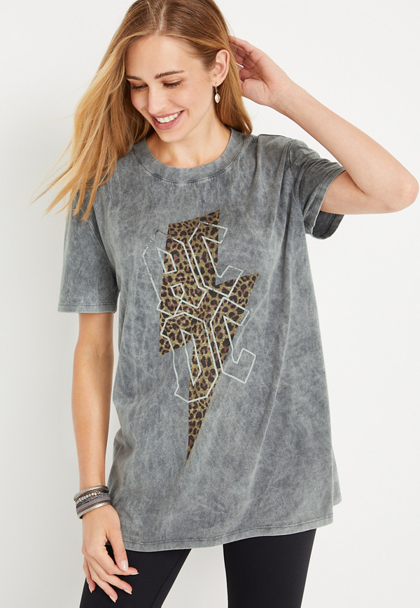 Leopard ACDC Oversized Graphic Tee