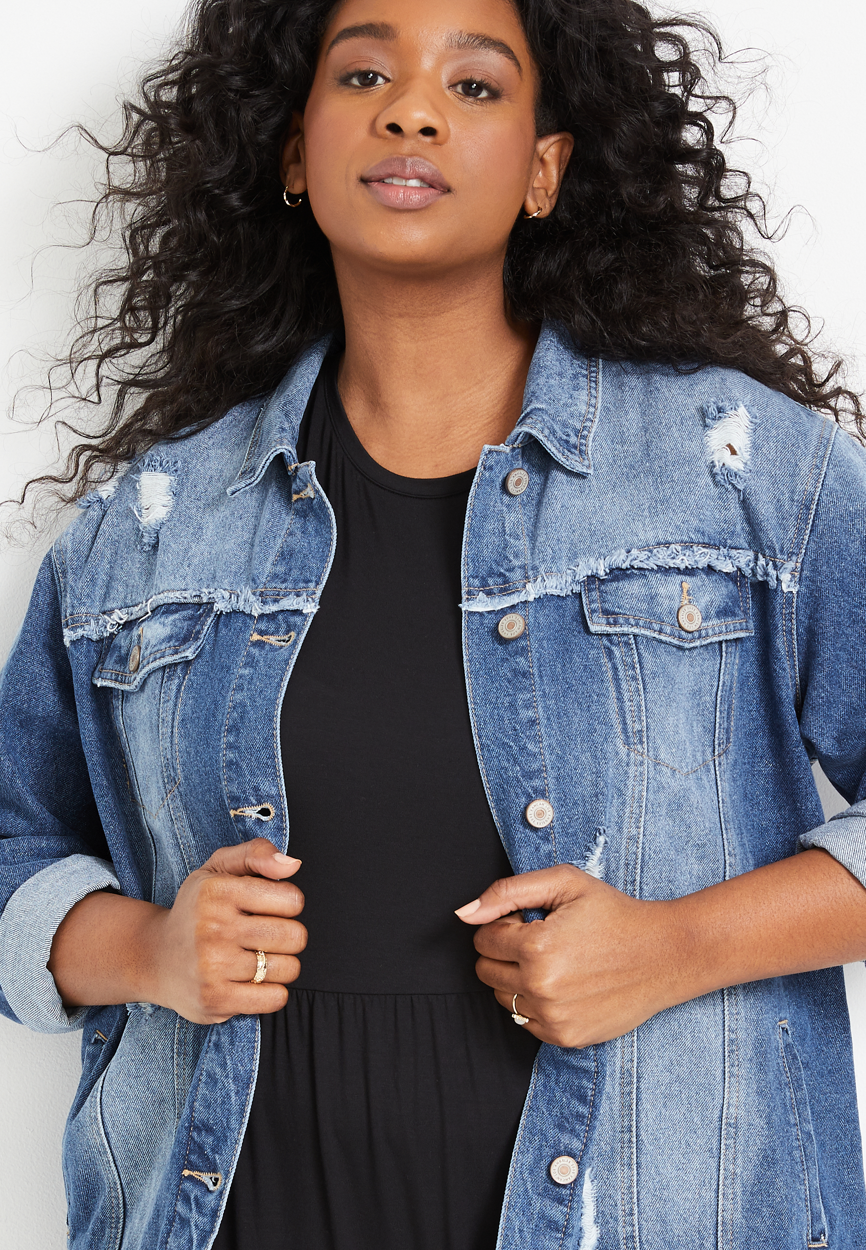 plus size denim jacket oversized