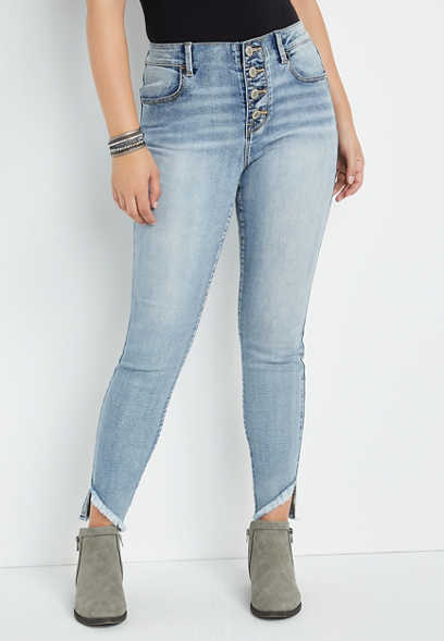 m jeans by maurices™ Vintage High Rise Fray Hem Jegging