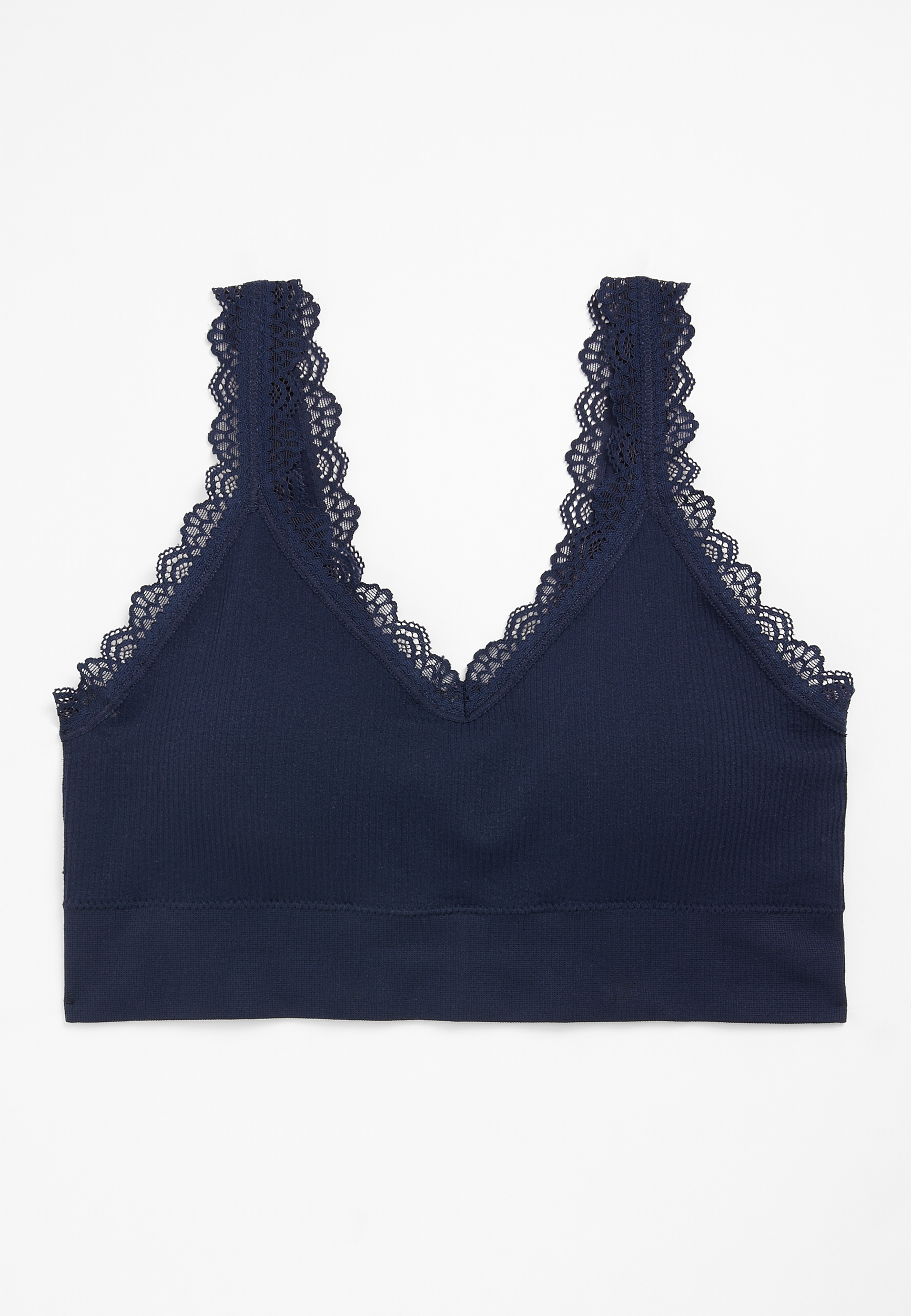True Stretch Seamless Lace Strap Bralette, BLUE JASMINE, large