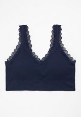 True Stretch Seamless Lace Strap Bralette, BLUE JASMINE, small