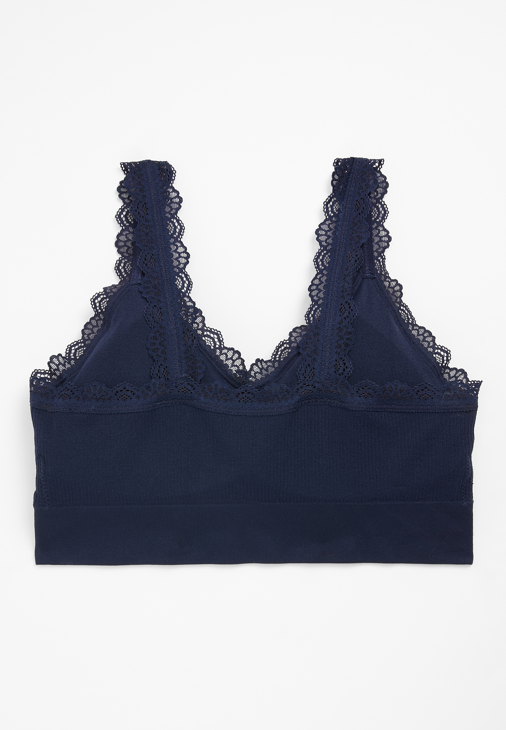True Stretch Seamless Lace Strap Bralette, BLUE JASMINE, large