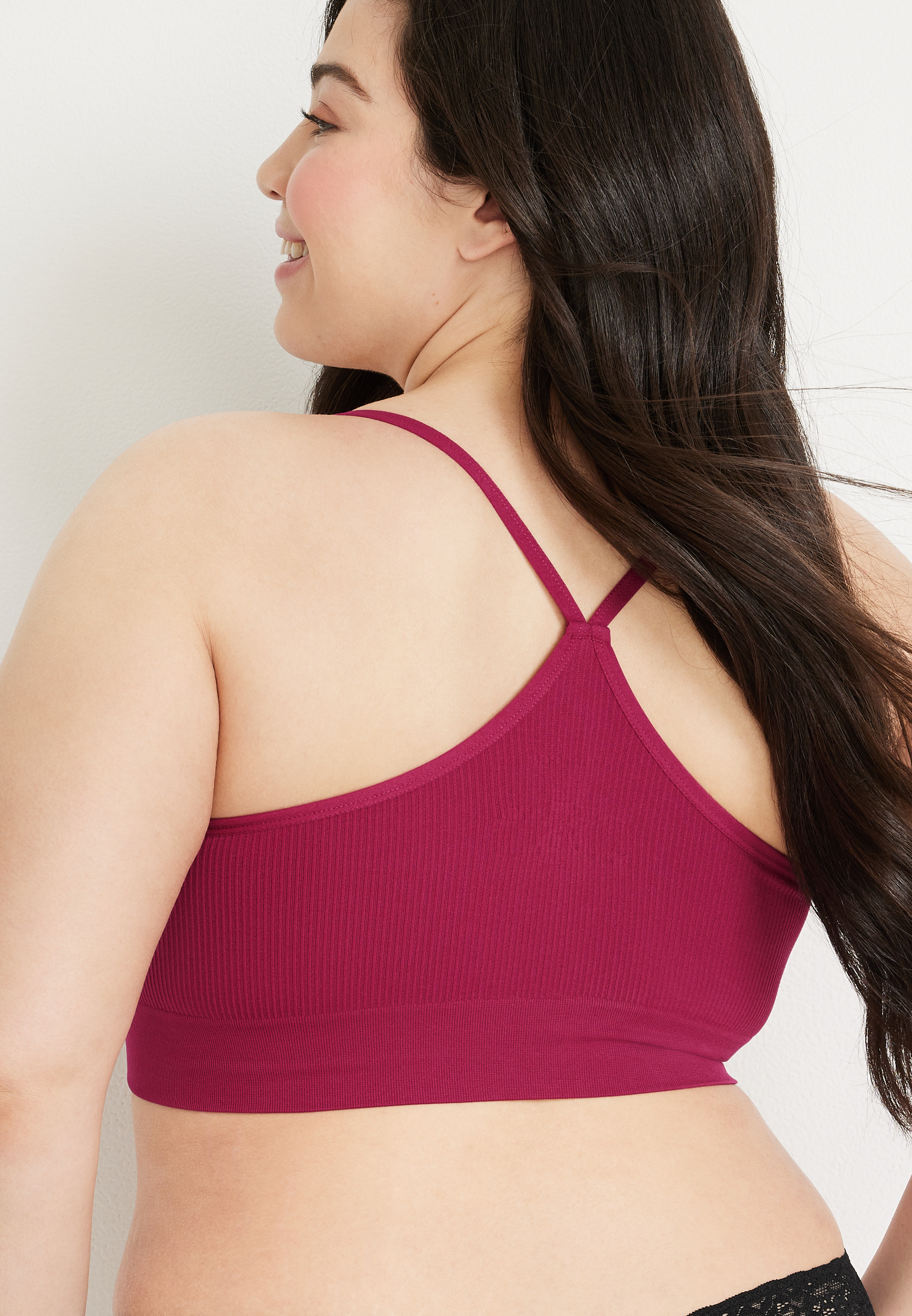 True Stretch Seamless Simple Strap Bralette, , large