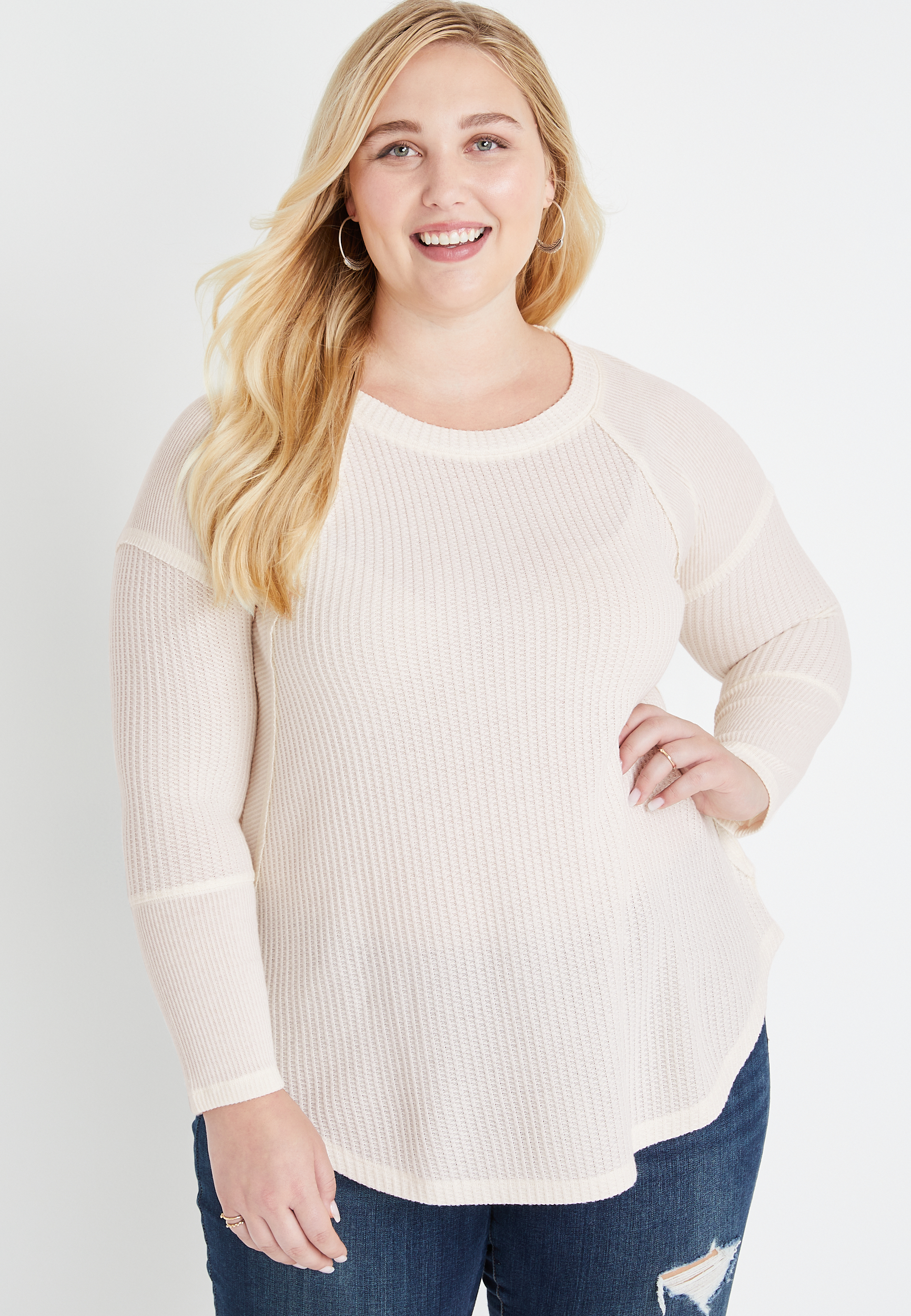 Plus Size Wayside Waffle Tunic Tee | maurices