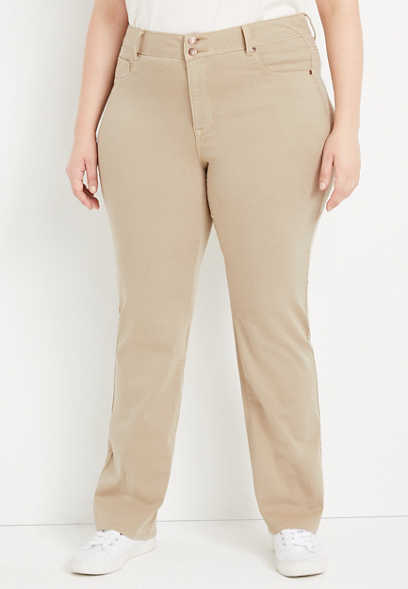 Plus Size m jeans by maurices™ Khaki Slim Boot High Rise Jean