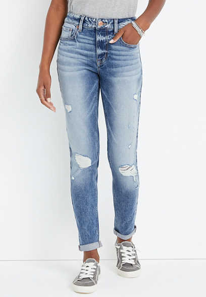 m jeans by maurices™ Boyfriend High Rise Ripped Jean
