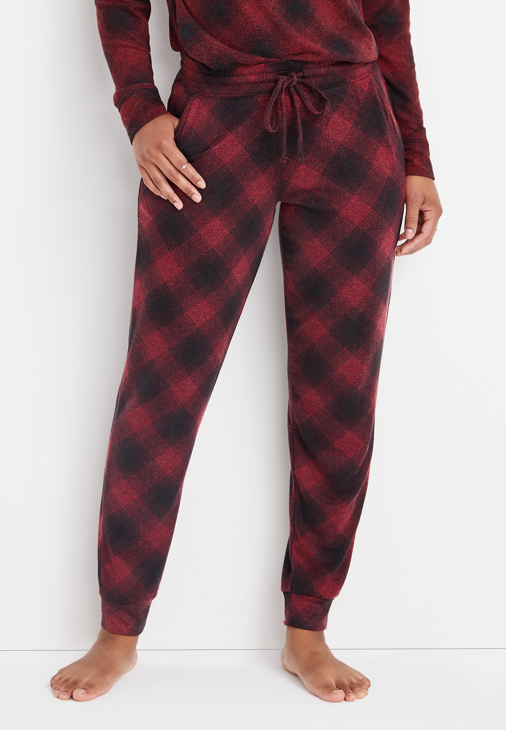 buffalo plaid jogger pants