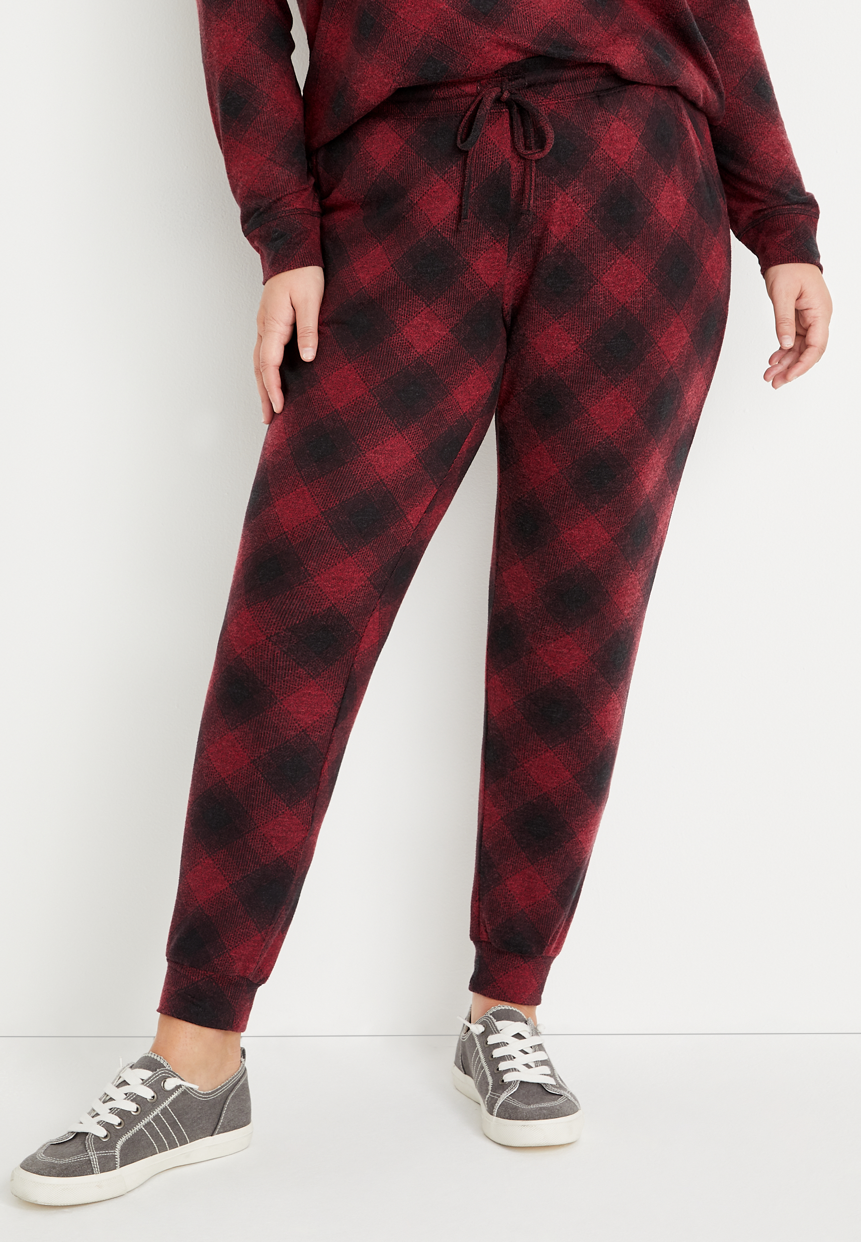 buffalo plaid jogger pants