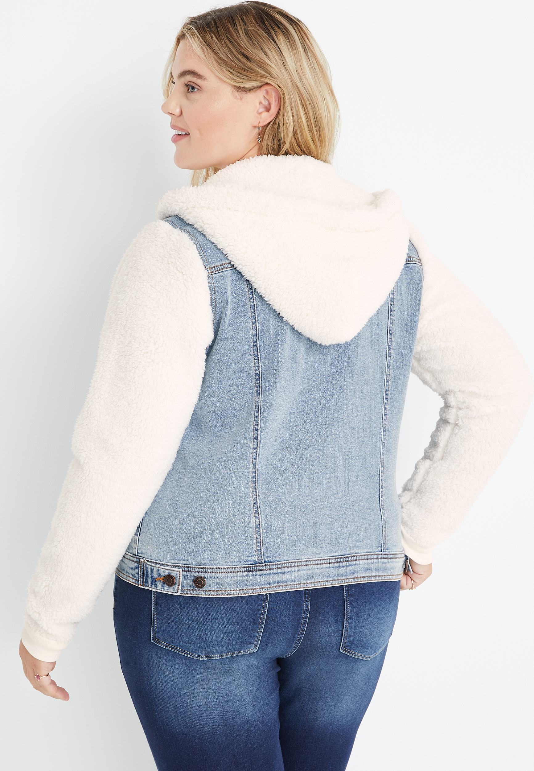 sherpa denim jacket plus size