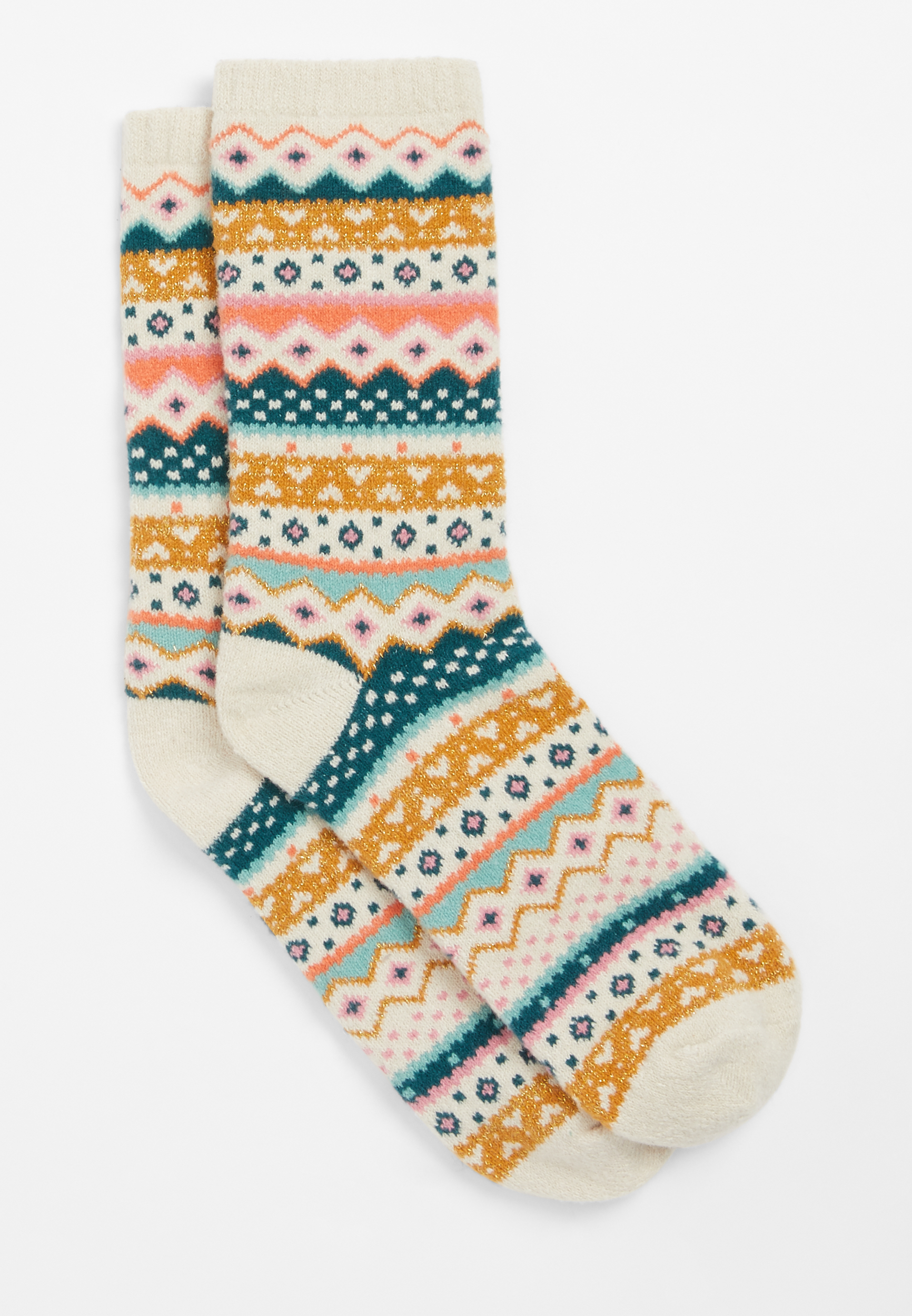 Multi Color Fair Isle Crew Socks | maurices