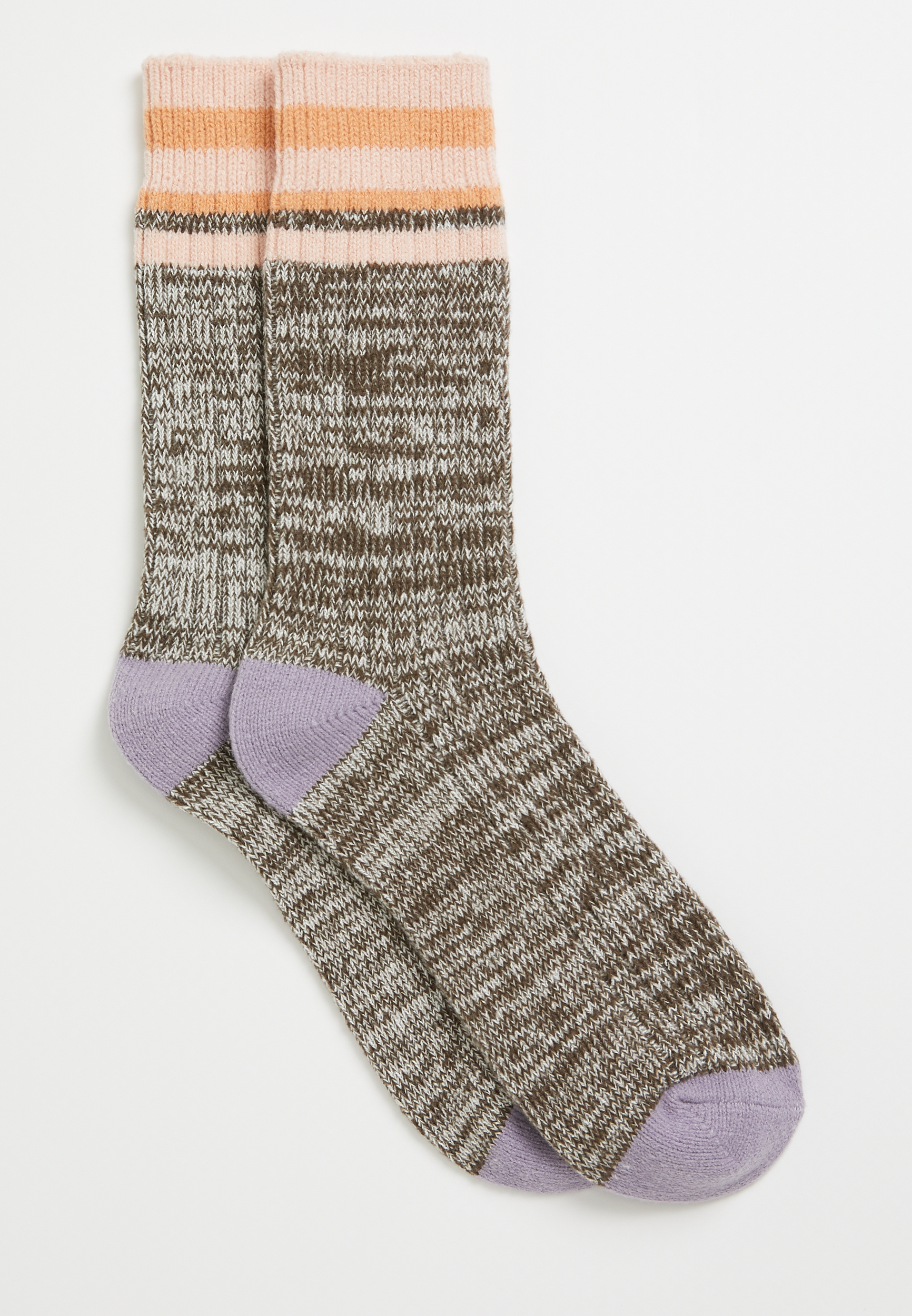 Cozy Coral Striped Crew Socks | maurices