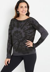 Gray Tie Dye Sweatshirt, C1770, small