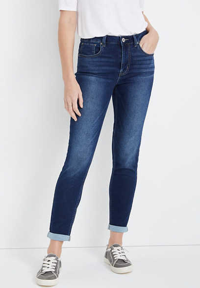 m jeans by maurices™ Super Soft Boyfriend High Rise Rolled Hem Jean